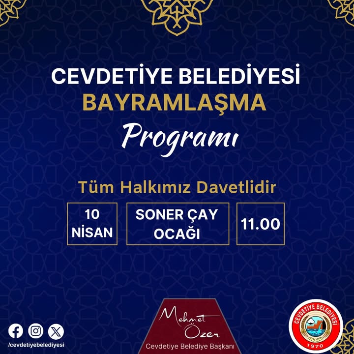 Bayramlaşma programına tüm halkımız davetlidir Tarih ve Saat 10 Nisan 2024/11 ...